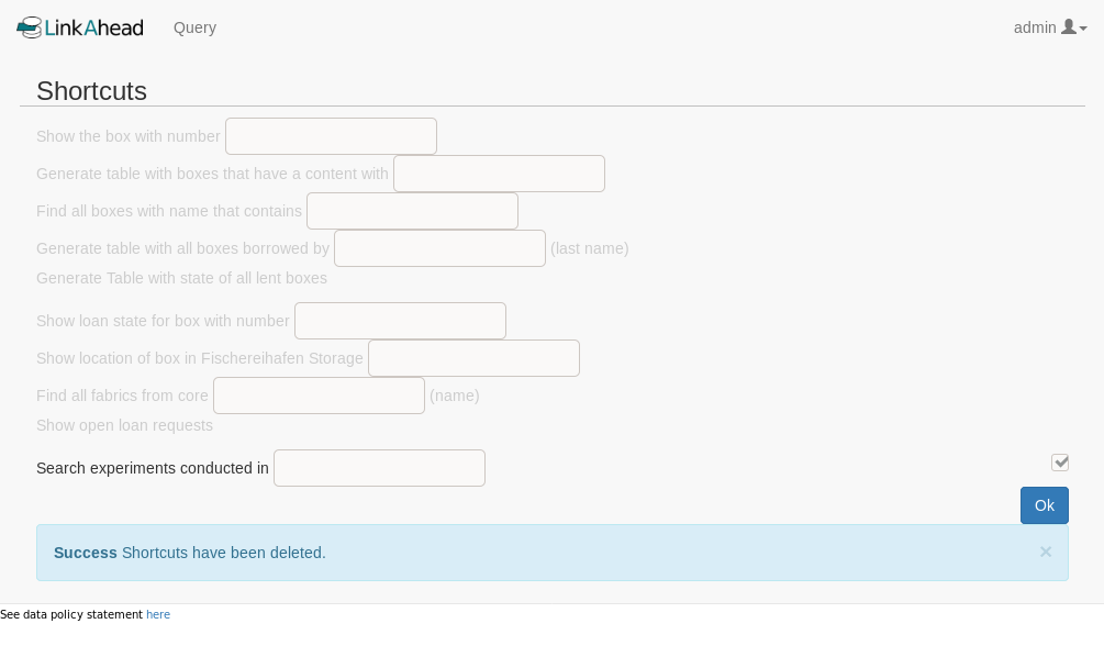 Screenshot: Successful delete