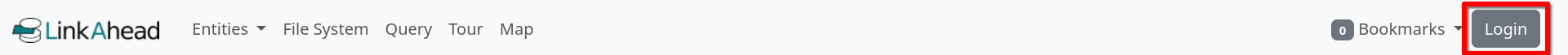 The LinkAhead navigation bar with the Login button in the top-right corner.